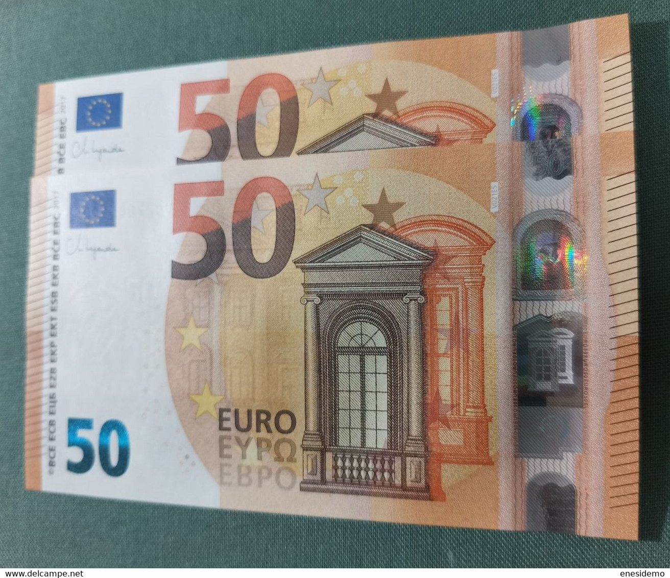50 EURO SPAIN 2017 LAGARDE V021E5 VC CORRELATIVE COUPLE SC FDS UNCIRCULATED PERFECT - 50 Euro