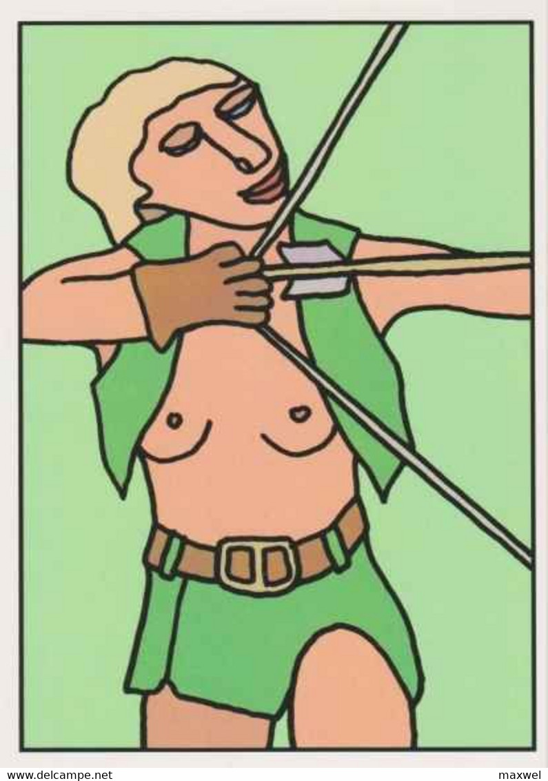 Cpm 1741/212 ERGON  - Femme Archer - Nu Féminin - Arc - Sagittaire - Illustrateurs - Illustrateur - Ergon