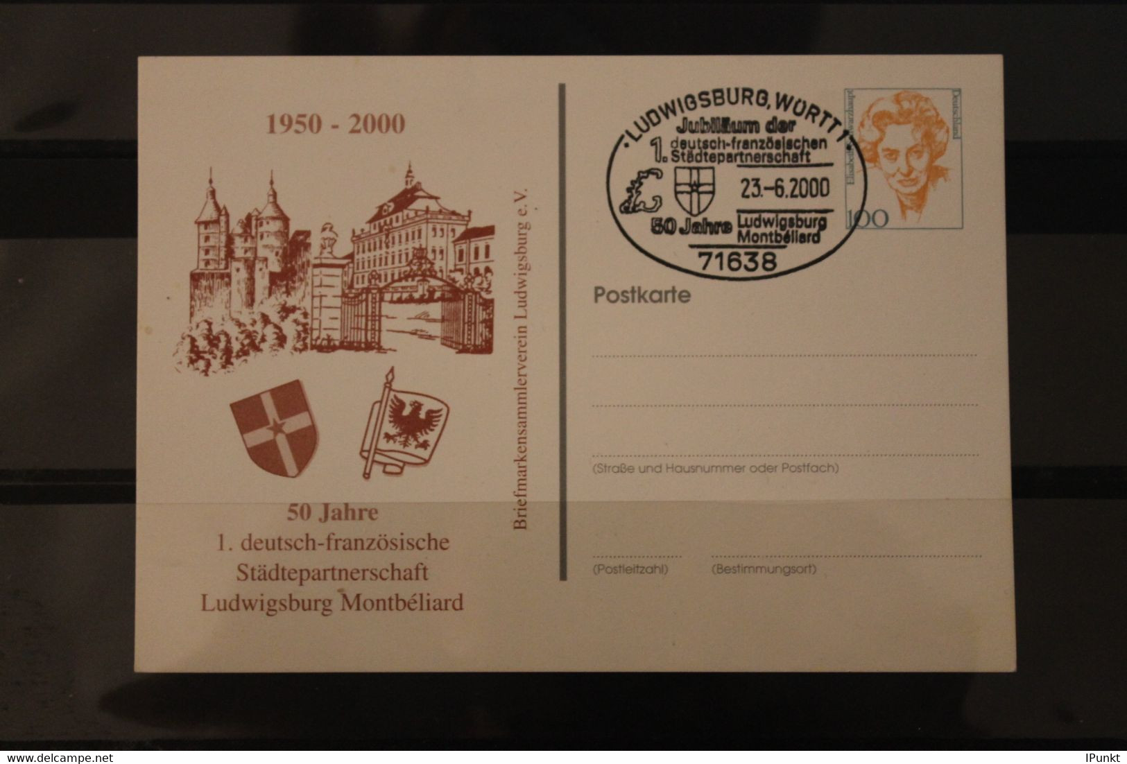 Ludwigsburg 2000; Städtepartnerschaft Mit Montbeliard, Wertstempel E. Schwarzhaupt, SST - Postales Privados - Usados