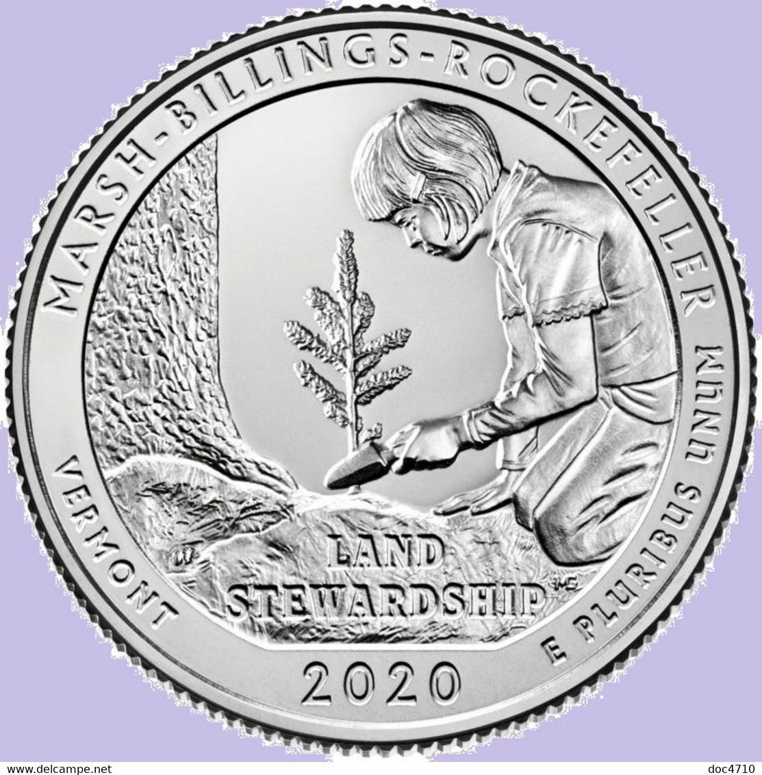 USA Quarter 1/4 Dollar 2020 P, Marsh-Billings-Rockefeller - Vermont, KM#722, Unc - 2010-...: National Parks