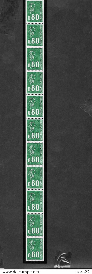 1894  80c Vert Bande De 11** Non Pliée.2 N° Au Verso   LUXE - Roulettes