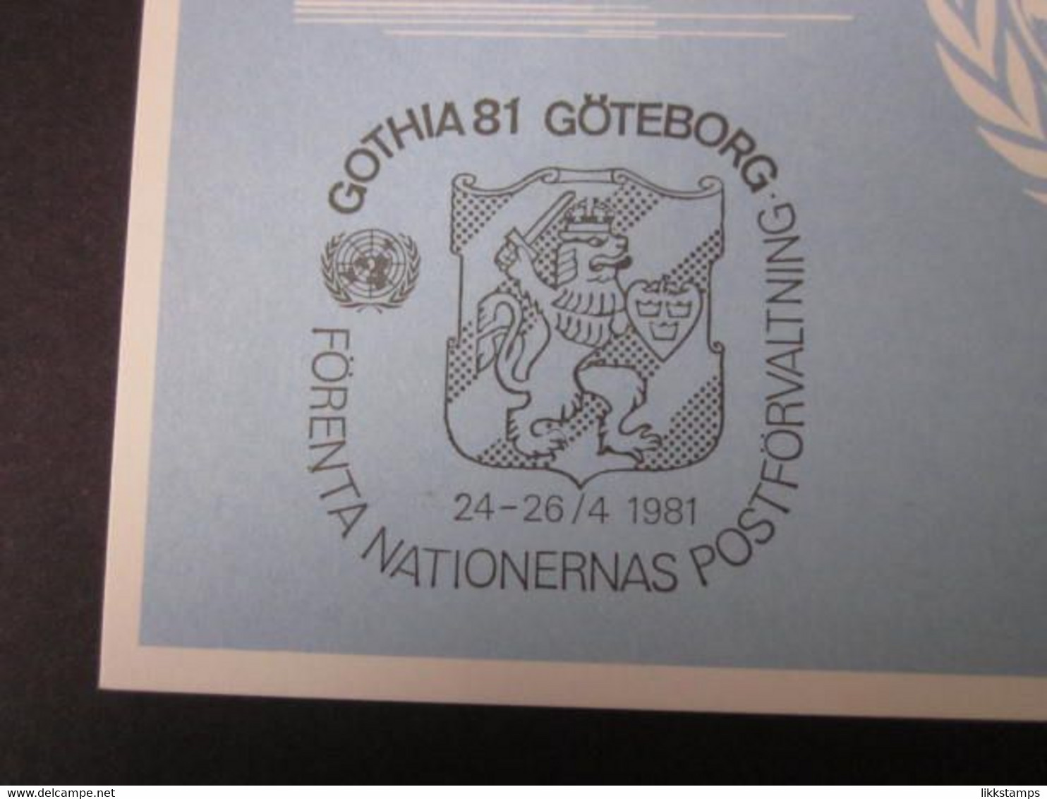 A RARE GOTHIA '81 EXHIBITION SOUVENIR CARD WITH FIRST DAY OF EVENT CANCELLATION. ( 02258 ) - Covers & Documents