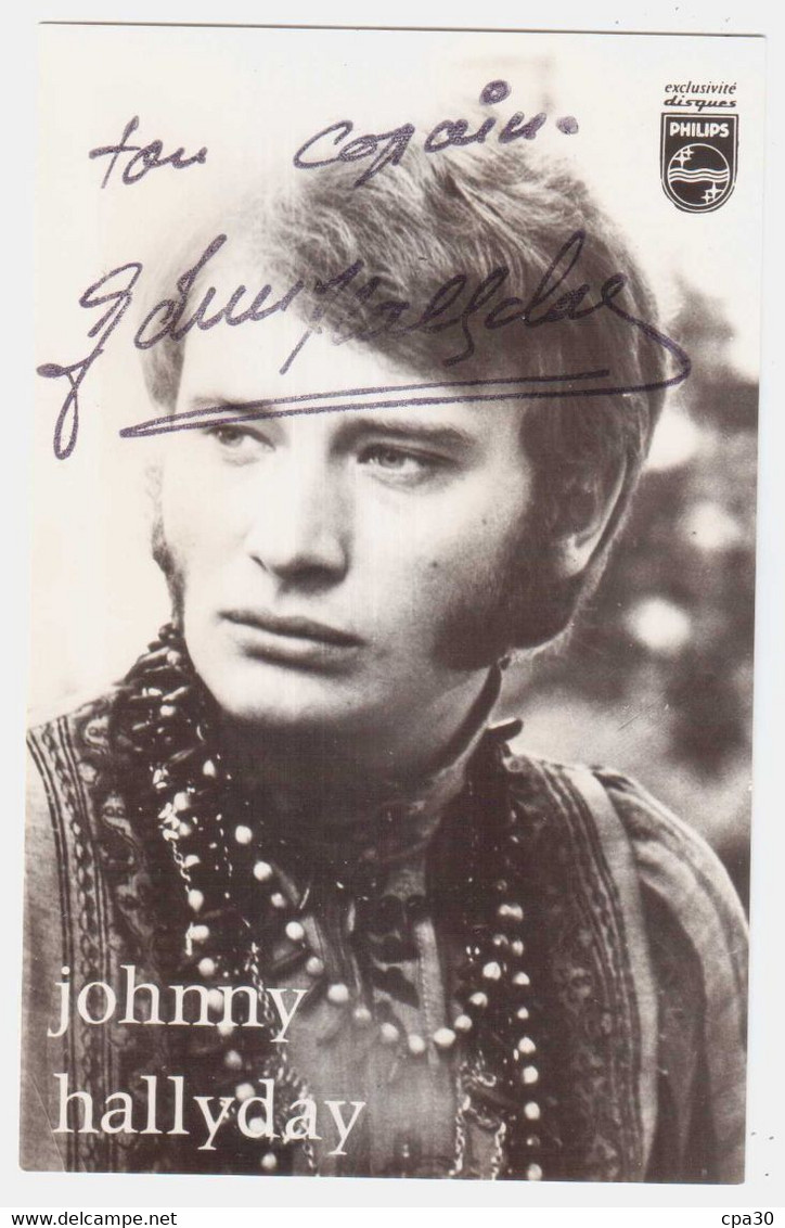 CPA PERSONNALITE.JOHNNY HALLYDAY.CHANTEUR.AUTHOGRAPHE - Altri & Non Classificati