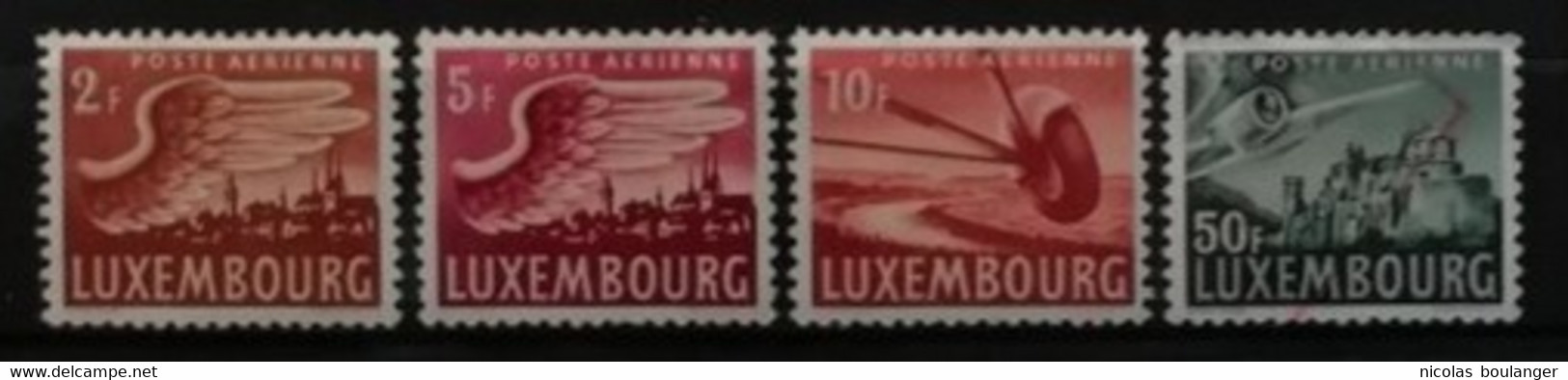 Luxembourg 1946 / Yvert Poste Aérienne N°8 + 11 + 13 + 15 / * Et Used - Ongebruikt