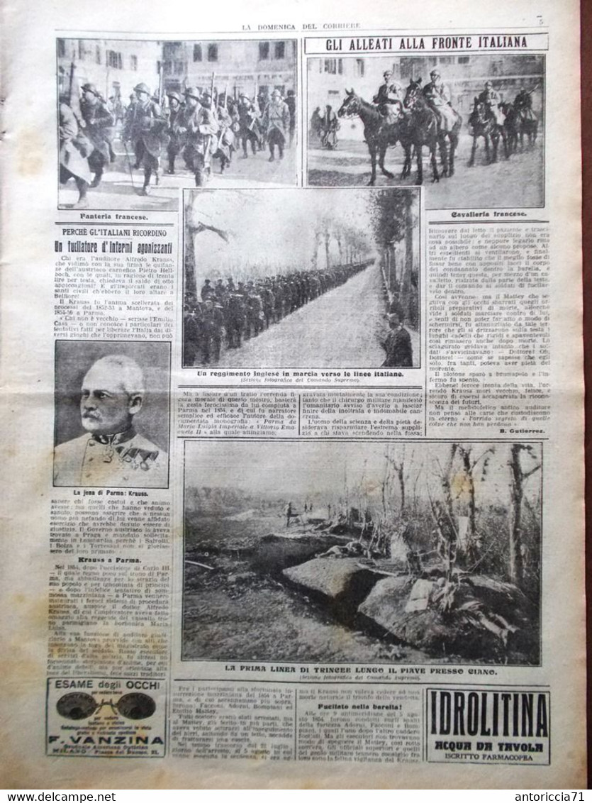 La Domenica Del Corriere 23 Dicembre 1917 WW1 Alleati Gerusalemme Natale Parma - Guerre 1914-18