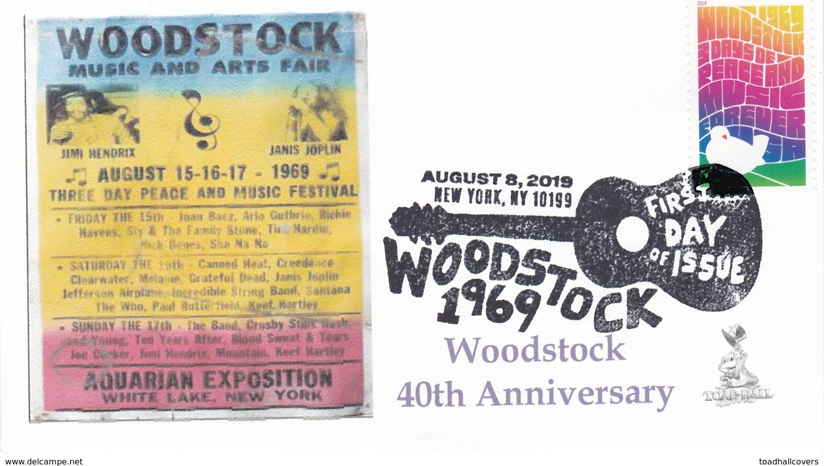 Woodstock 50th Anniversary FDC, New York, NY Pictorial Cancellation, From Toad Hall Covers! (#2 Of 4) - 2011-...