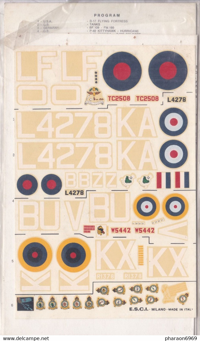 Décalques Esci Pour Vickers Wellington - Unclassified