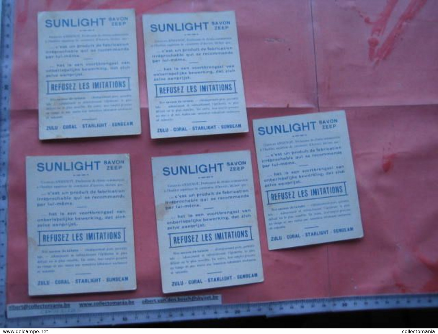 6 Cards Sunlight Zeep Savon de Toilette Zulu Coral Starlight Sunbeam Fer à Repasser