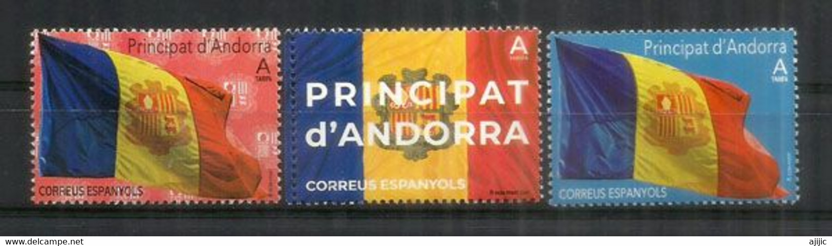 Drapeau D'Andorre. Bandera De Andorra.  3 Val. Neufs **  AND.ESP - Neufs
