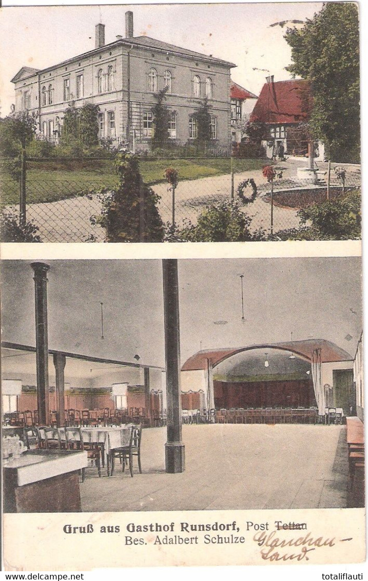 Gruß Aus Gasthof RUNSDORF Post Tettau Glauchau Land Bes A Schulze 11.5.1931 Gelaufen - Glauchau