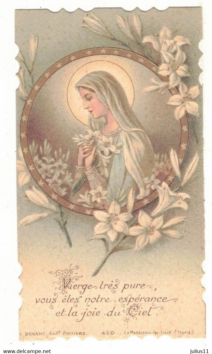 VIERGE TRES PURE VOUS ÊTES NOTRE ESPERANCE ET LA JOIE DU CIEL IMAGE PIEUSE HOLY CARD SANTINI HEILIG PRENTJE CHROMO - Images Religieuses