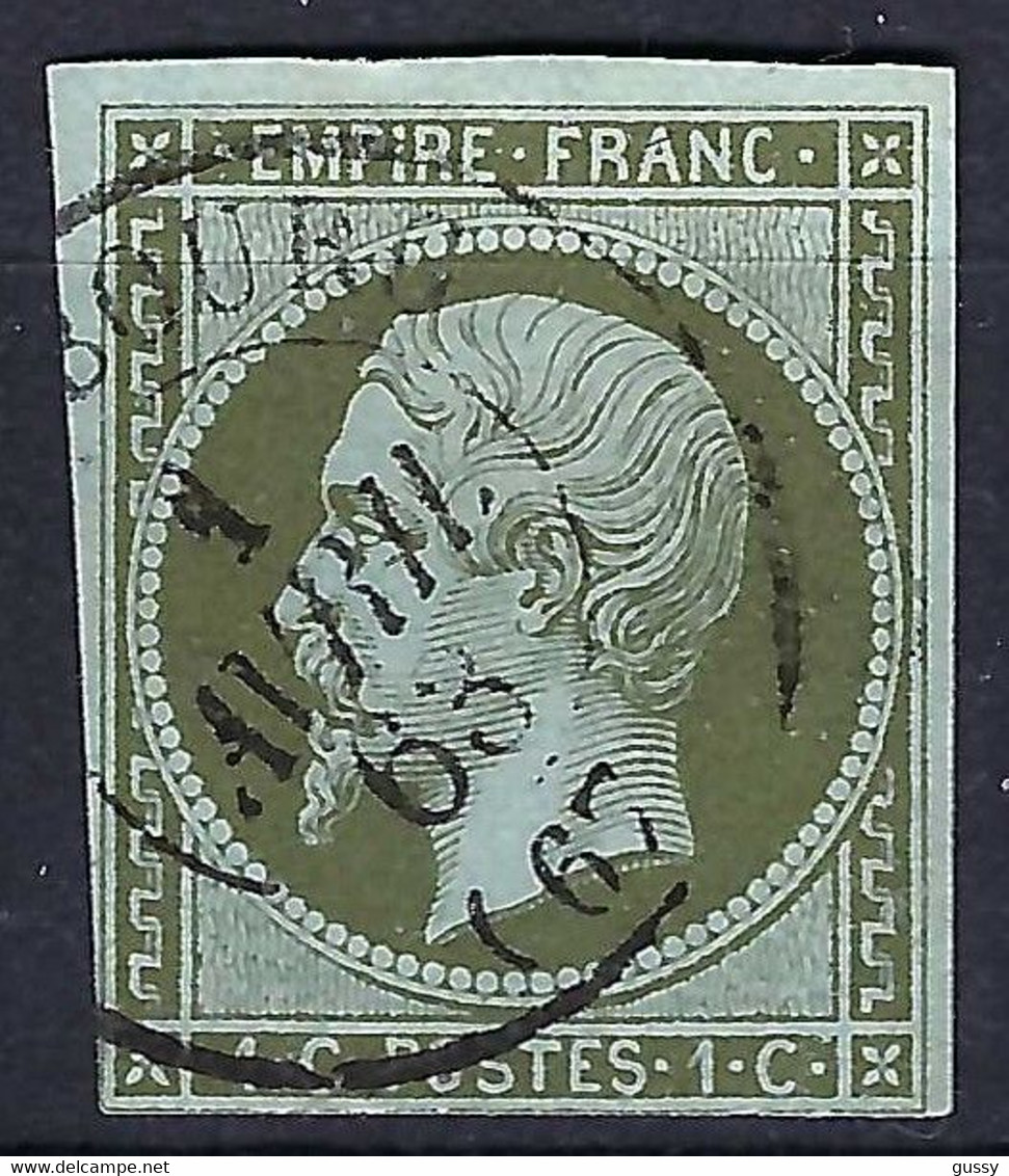 FRANCE Classique Ca.1860: Le Y&T 11, B Obl. CAD Strasbourg - 1853-1860 Napoléon III