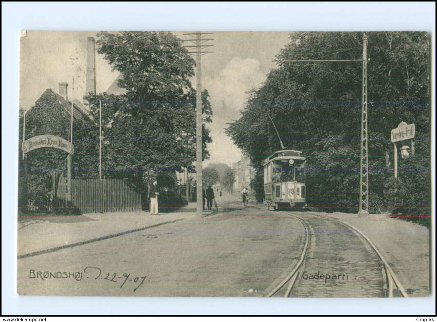 S2814/ Bröndshoj Straßenbahn Dänemark AK 1907 - Denemarken