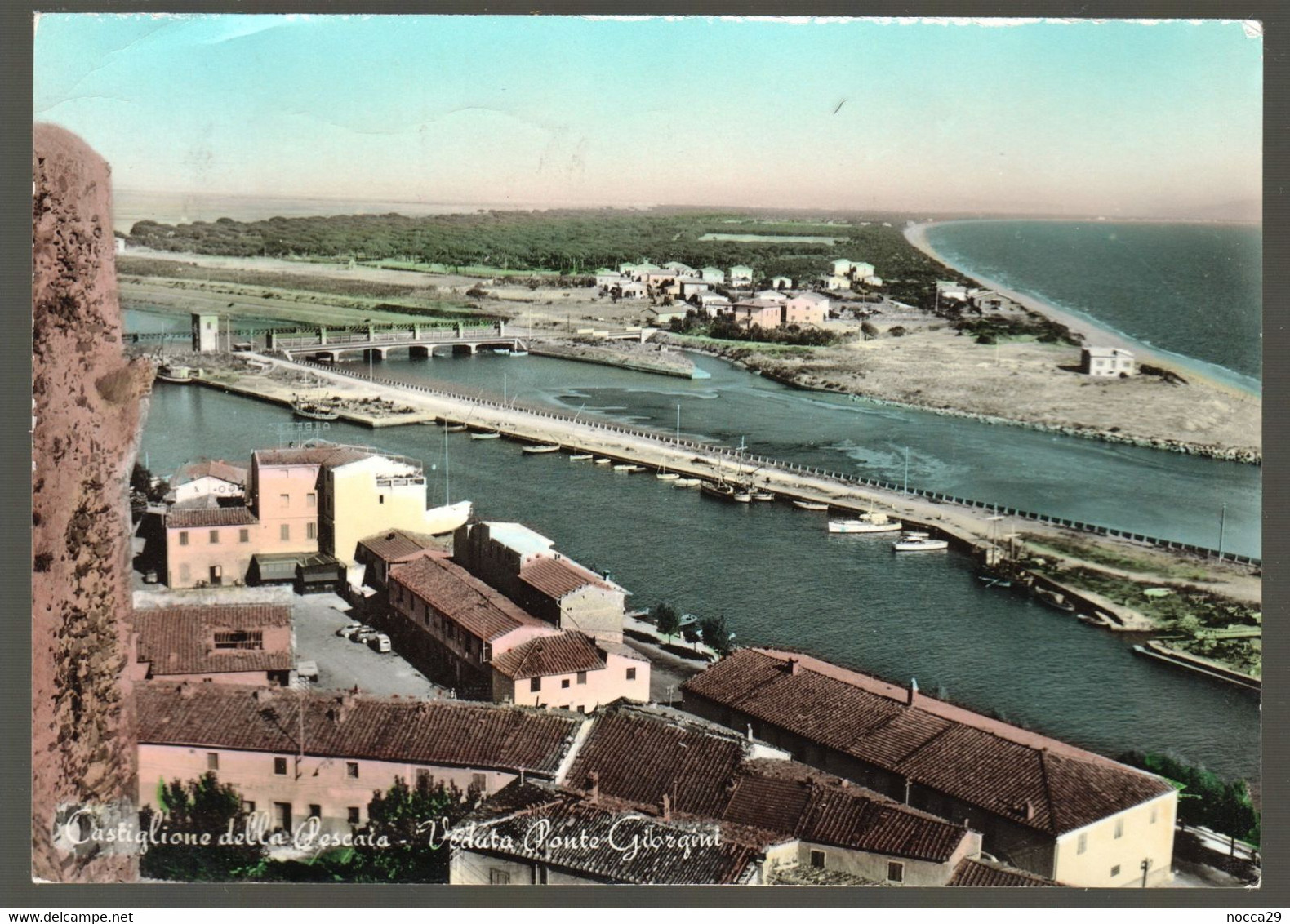 CASTIGLIONE DELLA PESCAIA - GROSSETO - 1959 - VEDUTA PONTE GIORGINI - ACQUERELLATA - Grosseto