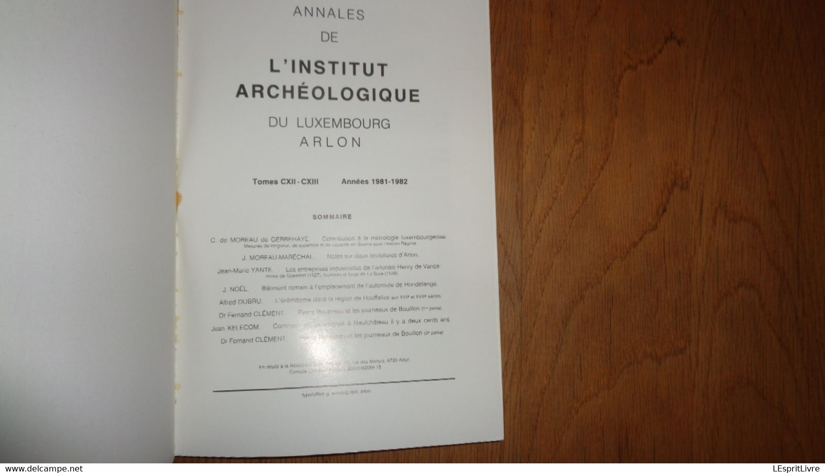 ANNALES INSTITUT ARCHEOLOGIQUE DU LUXEMBOURG ARLON 1981 1982 Régionalisme Métrologie De Vance Honderlange Neufchâteau - België