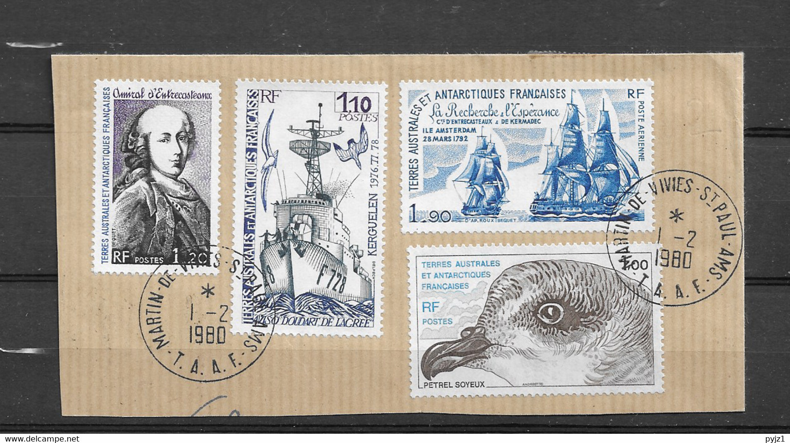 1980 USED TAAF Mi 137, 138, 140-41 - Oblitérés