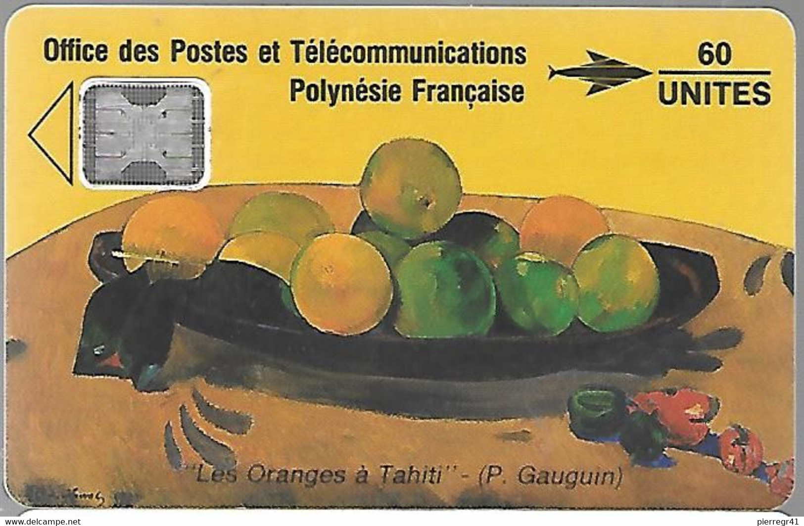 CARTE-PUCE-POLYNESIE-PF5 -SC4-60U-05/91-GAUGUIN-Les ORANGES-V° 5 Ge 27466-Utilisé-TBE-RARE - Polynésie Française