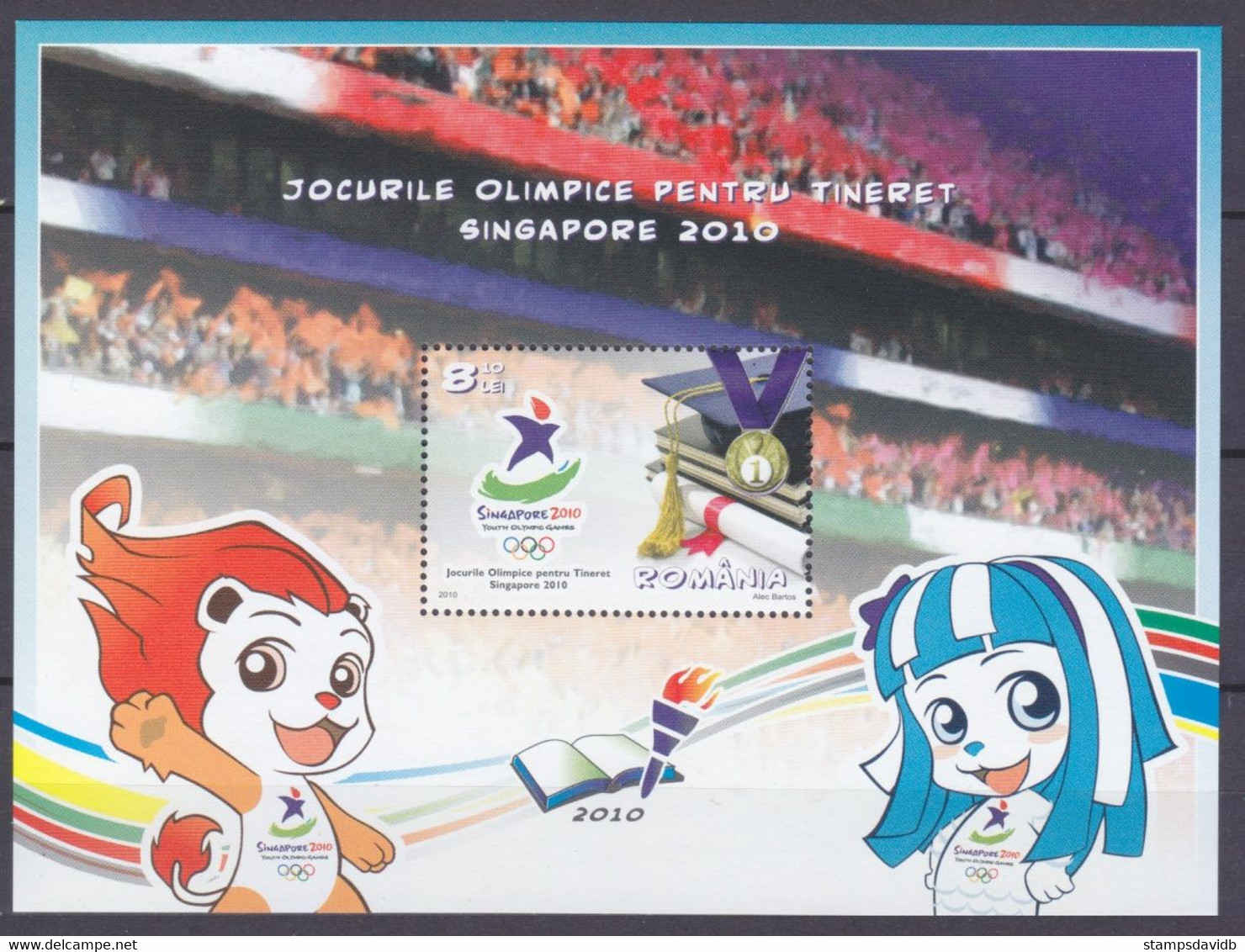 2010 Romania 6461/B474 2010  Olympic Games In Singapore 6,70 € - Ete 2010 : Singapour (JO De La Jeunesse)