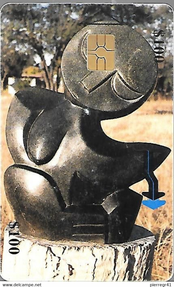 CARTE-PUCE-$100 -12/2001-ZIMBABWE-STATUE-TBE/RARE - Simbabwe