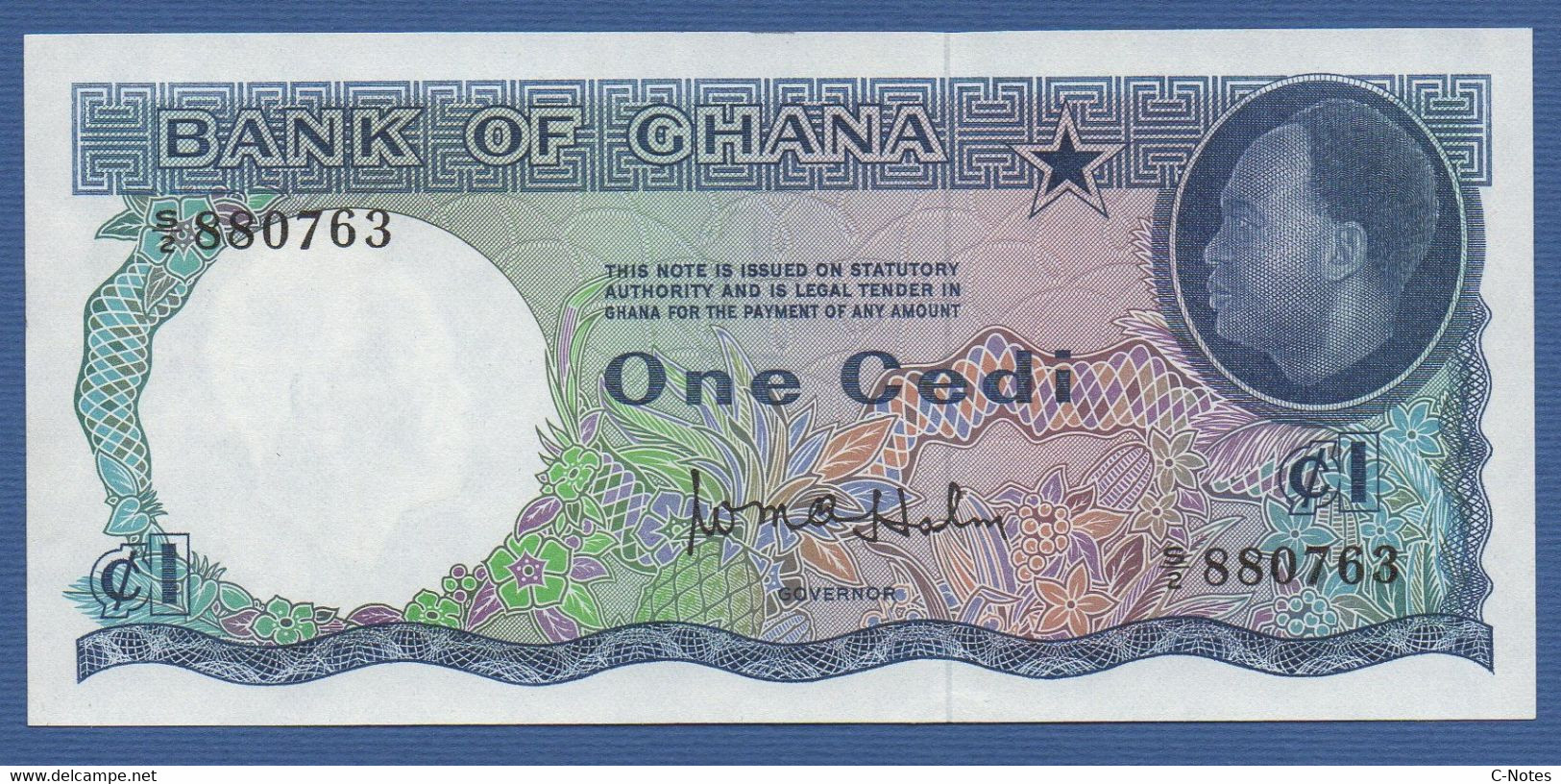 GHANA - P.5a – 1 Cedi ND (1965) UNC Serie S/2 880763 - Ghana