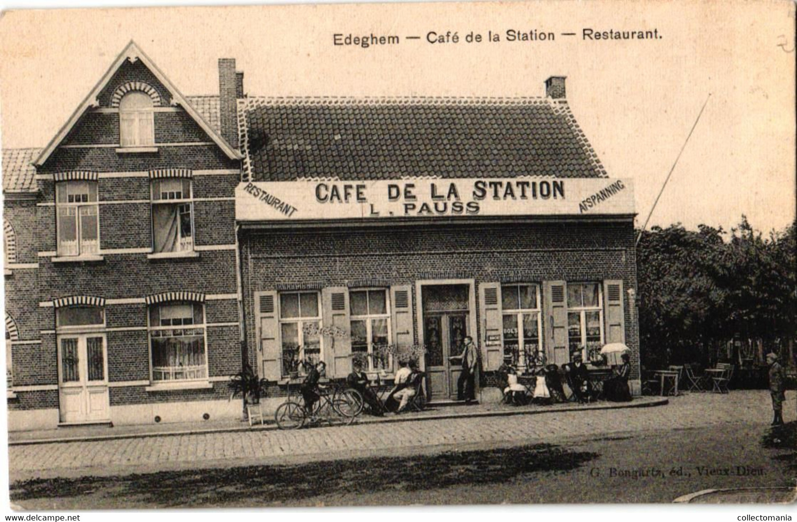 Edeghem Edegem Café De La Station  Restaurant Afspanning   L. Pauss  Edit. G; Bogartz - Edegem