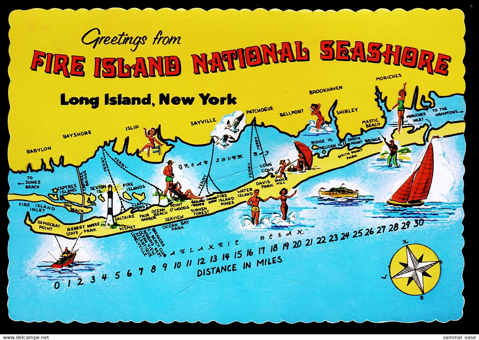 New York  -  Long Island  -  Fire Island National Seashore  -  Ansichtskarte Ca. 1970  (13228) - Long Island