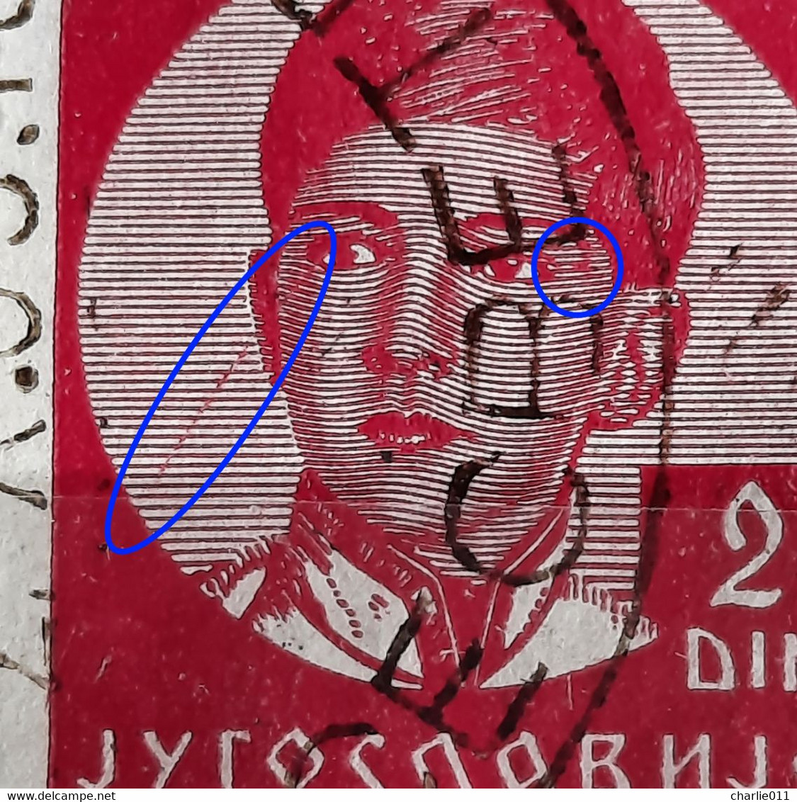 KING PETER II-2 DIN-PAIR-ERROR-POSTMARK SESVETE - CROATIA-YUGOSLAVIA-1935 - Non Dentelés, épreuves & Variétés