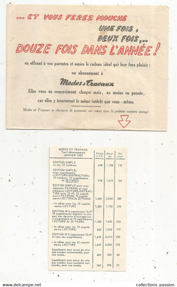 Publicité , MODES ET TRAVAUX , Attention ! Visez Juste...10 Pages , Poupée Françoise ,poupon Michel, Frais Fr 1.65 E - Advertising