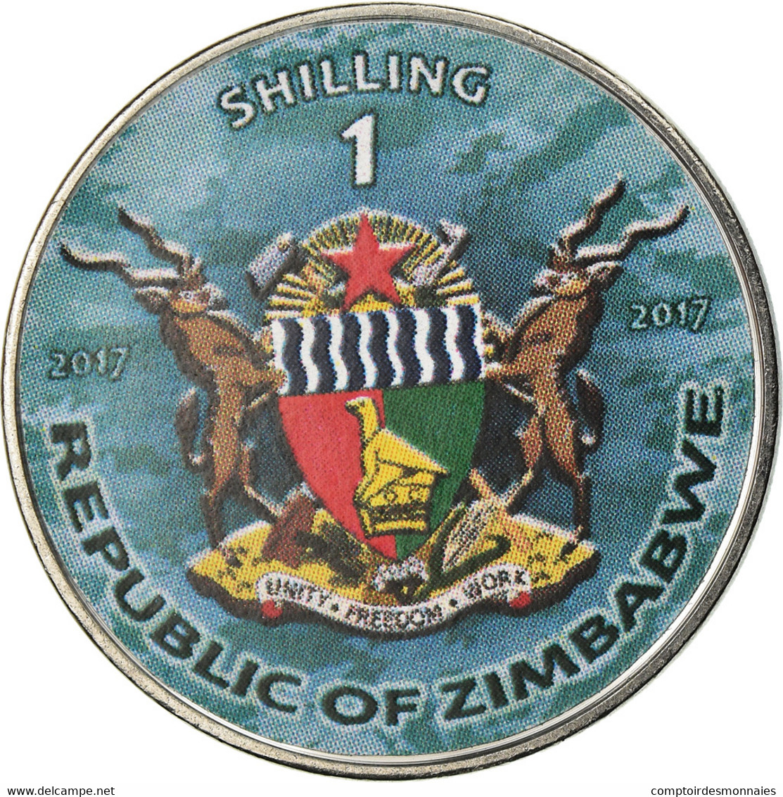 Monnaie, Zimbabwe, Shilling, 2017, Warship -  Battleship Marat, SPL, Nickel - Simbabwe