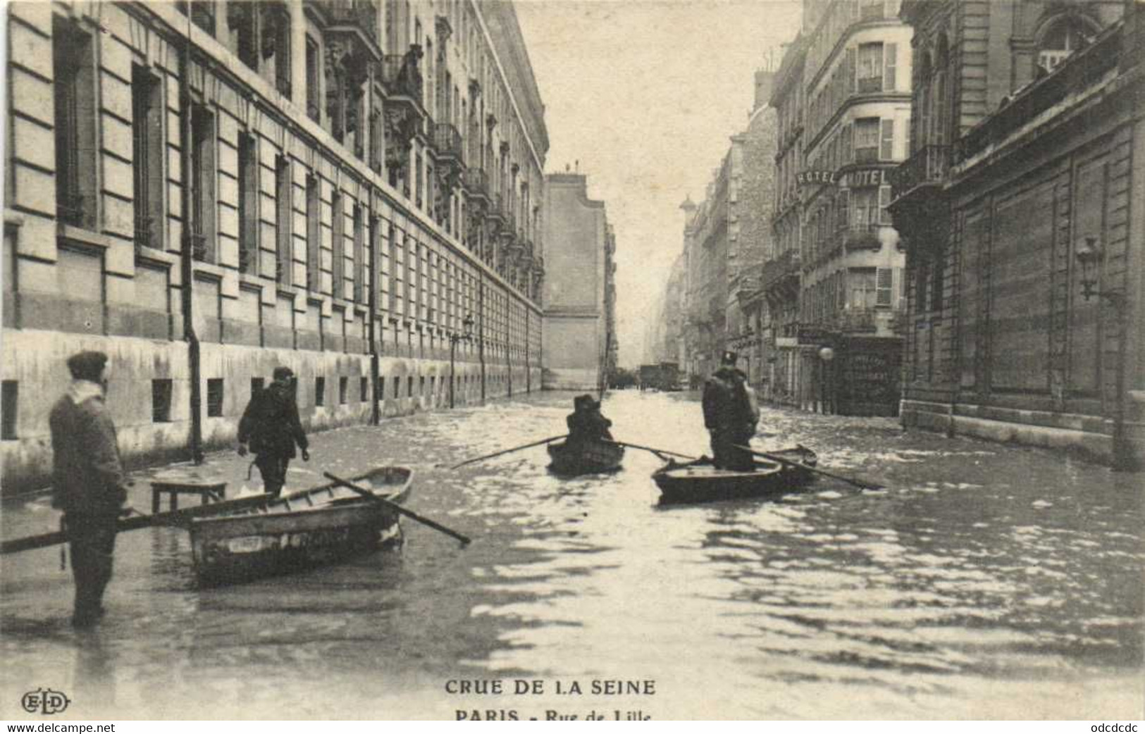 CRUE DE LA SEINE  PARIS  Rue De Lille RV - Alluvioni Del 1910