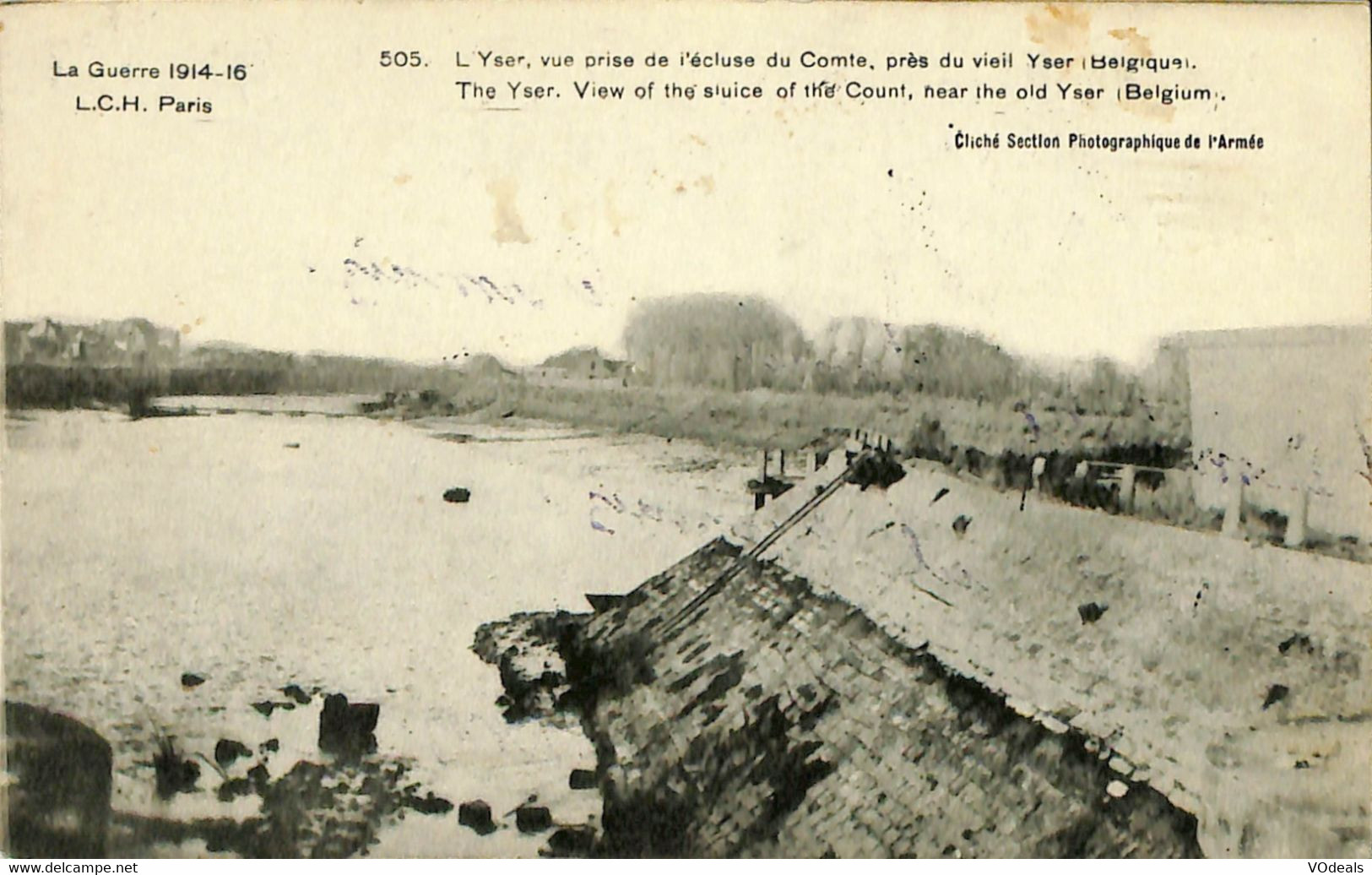 036 193 - CPA -  Belgique - Militaria - La Guerre 1914-16 - L'Yser - Vue Prise De L'écluse Du Comte - Nieuwpoort