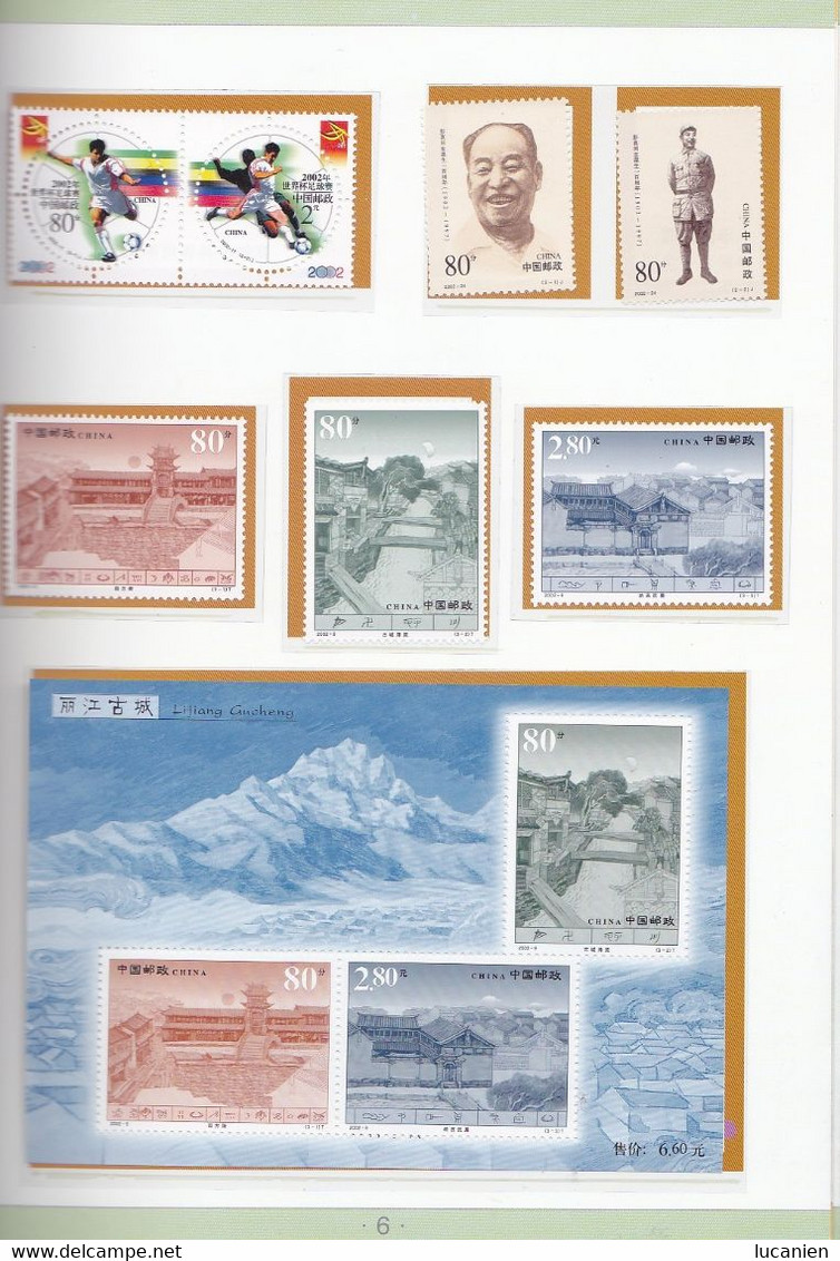 Chine Année Complète 2002 ** -Timbres - Blocs - 28 Photos - Voir Descriptif -