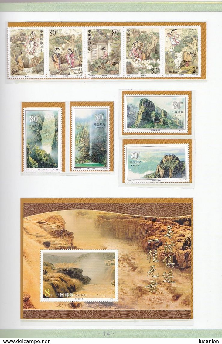 Chine Année Complète 2002 ** -Timbres - Blocs - 28 Photos - Voir Descriptif -