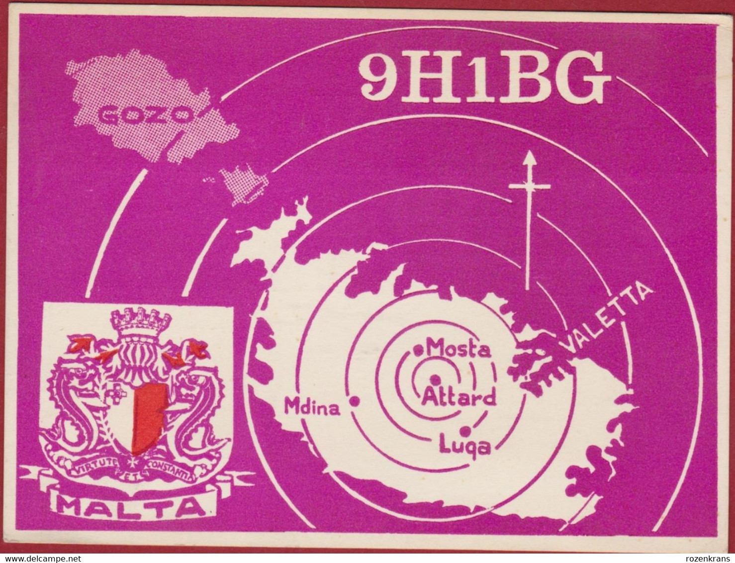 QSL Card Amateur Radio Station MALTA ALLARD VALLETA 1975 - Amateurfunk