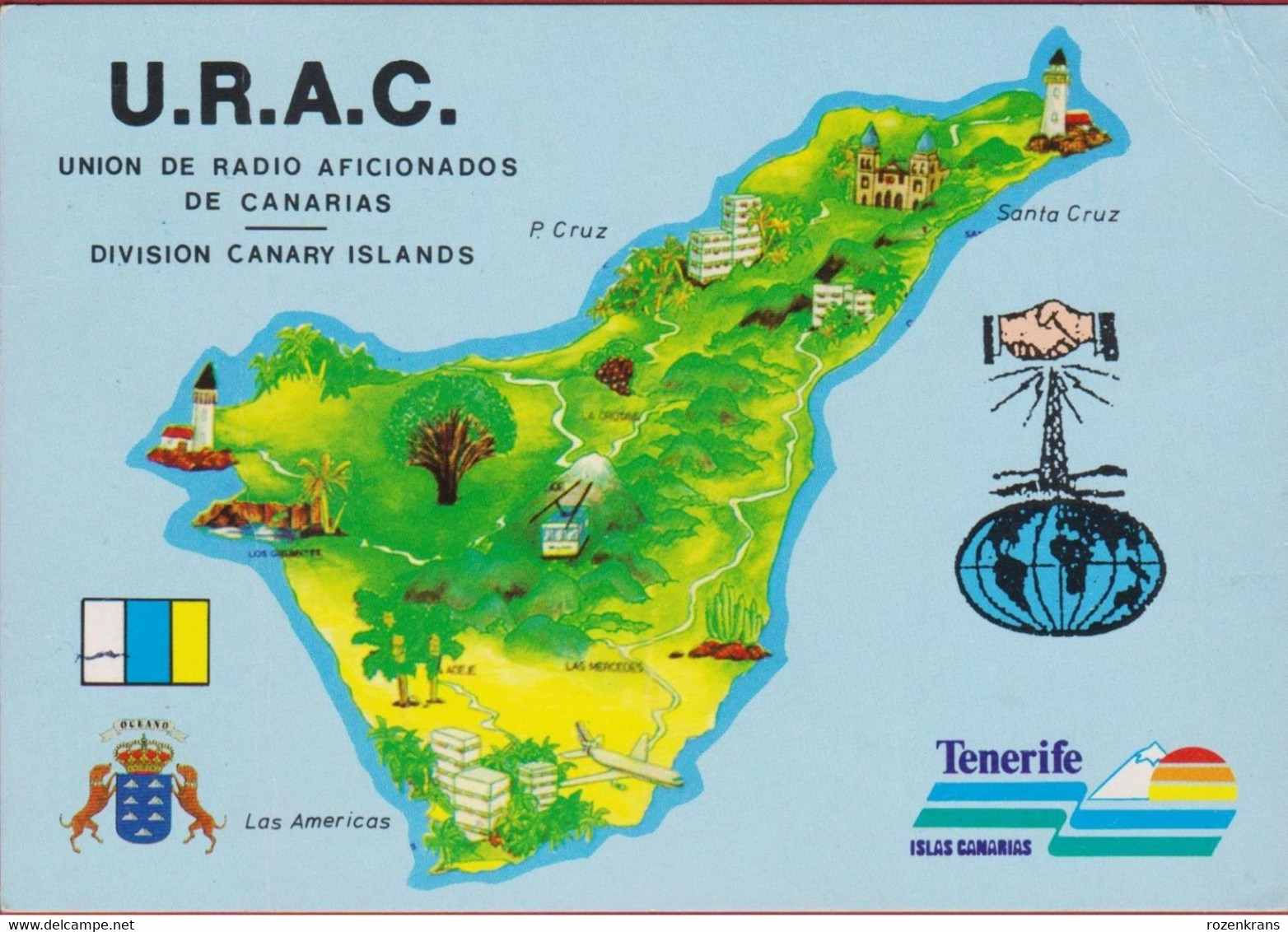 QSL Card Amateur Radio Station CB Canary Islands Islas Canarias (big Folds) 1999 Canarische Eilanden Santa Cruz Antwerp - Amateurfunk