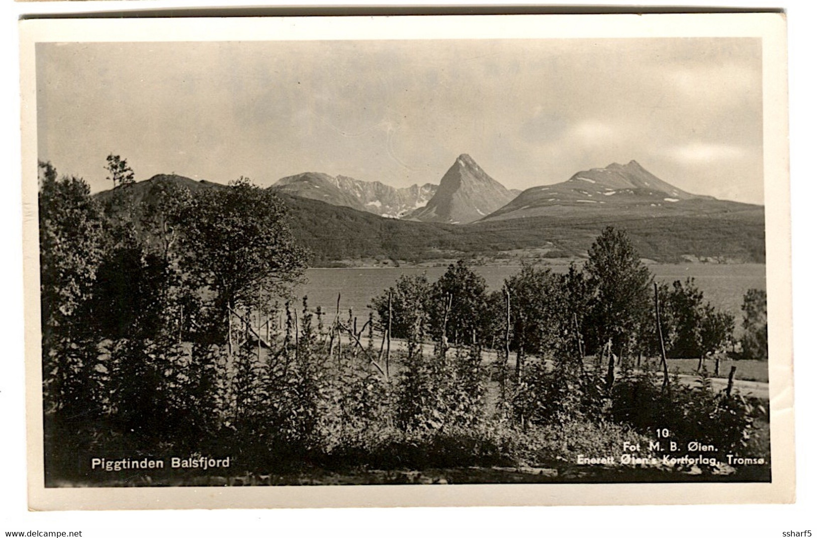 WINGS For NORWAY 15ø Red Perfect Condition With Centered Handstamp Sent 1946 On  Postcard Piggtinden Fot. Øien - Briefe U. Dokumente