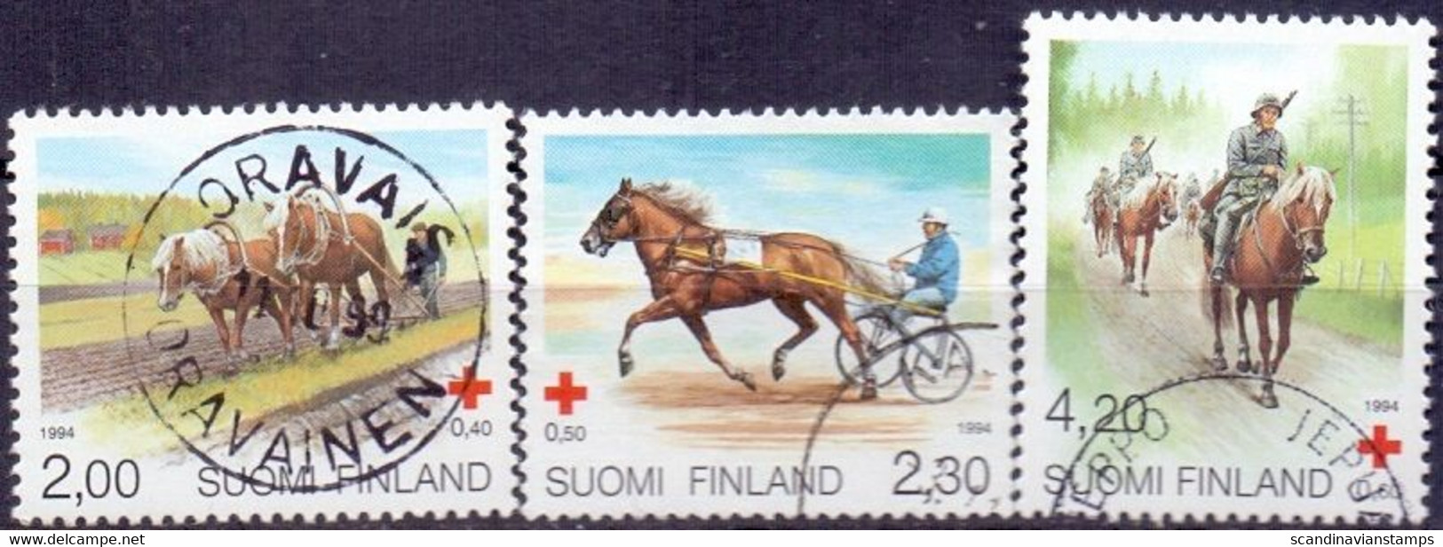 Finland 1994 Rode Kruis Paarden GB-USED - Gebraucht