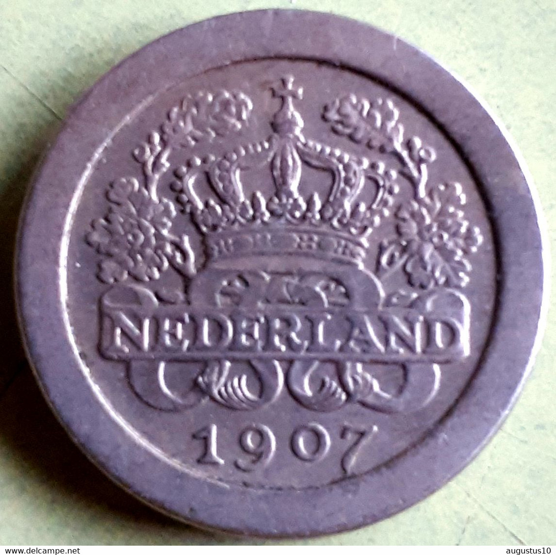 NEDERLAND : SCHAARSE RONDE STUIVER 5 Ct 1907 Bijna UNC KM 137 - 5 Cent