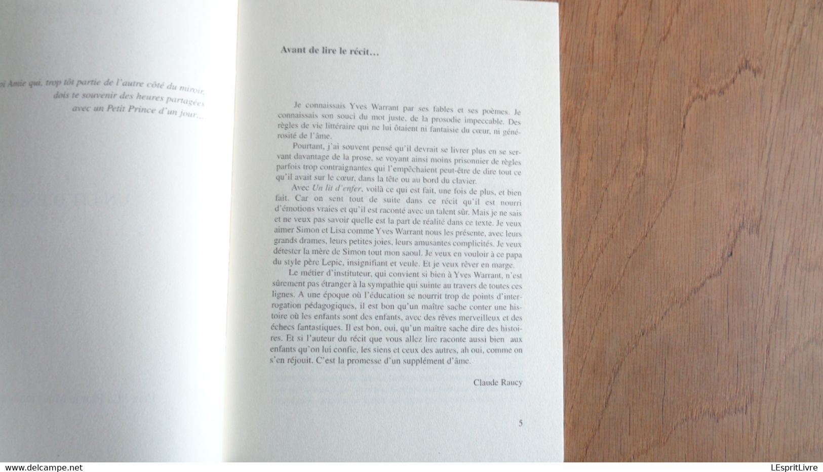 UN LIT D'ENFER Yves Warrant Dédicacé La Plume Mussonnaise Régionalisme Musson Habay Auteur Gaume - Belgian Authors