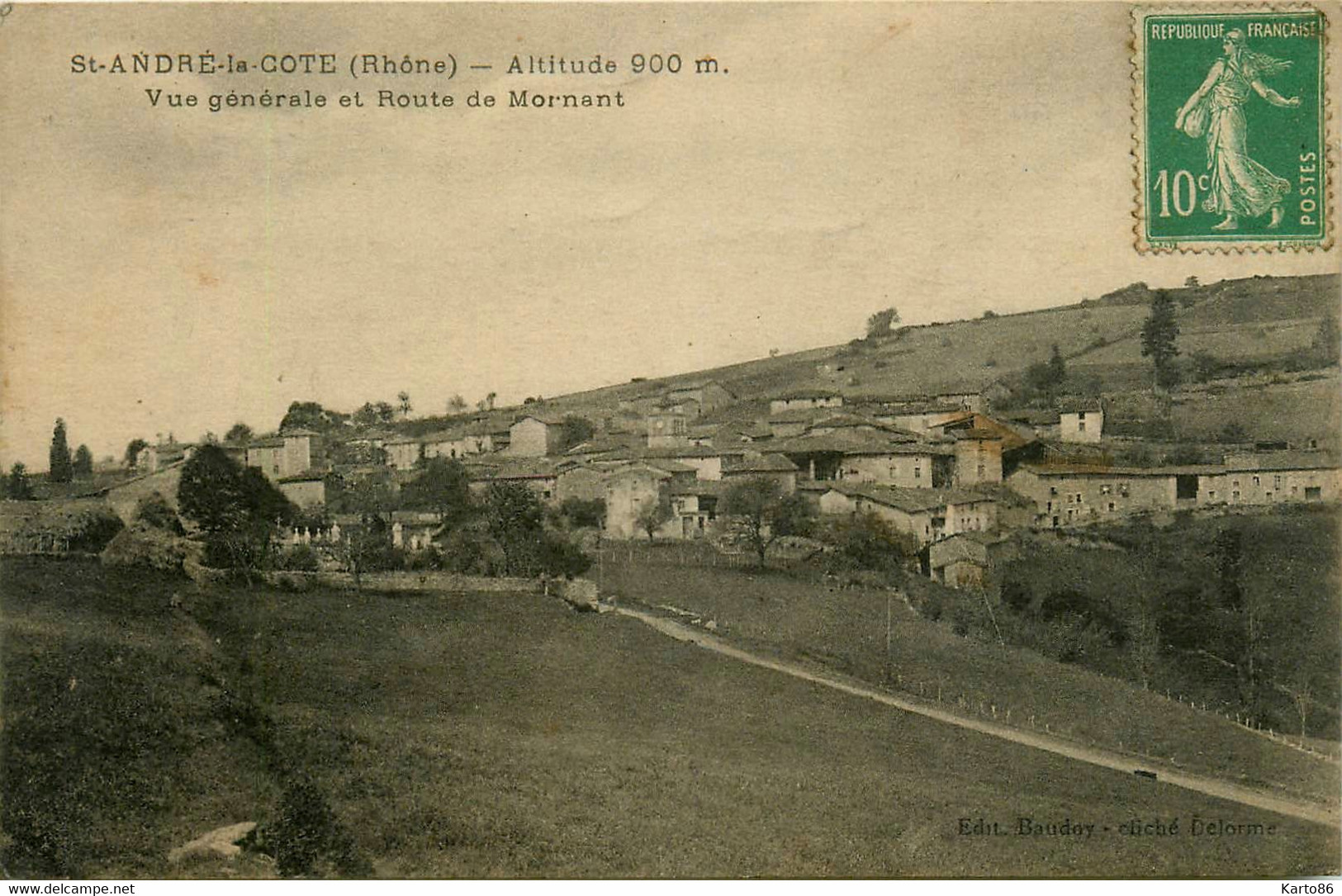 St André La Côté * Vue Générale Et Route De Mornant - Saint-André-la-Côte