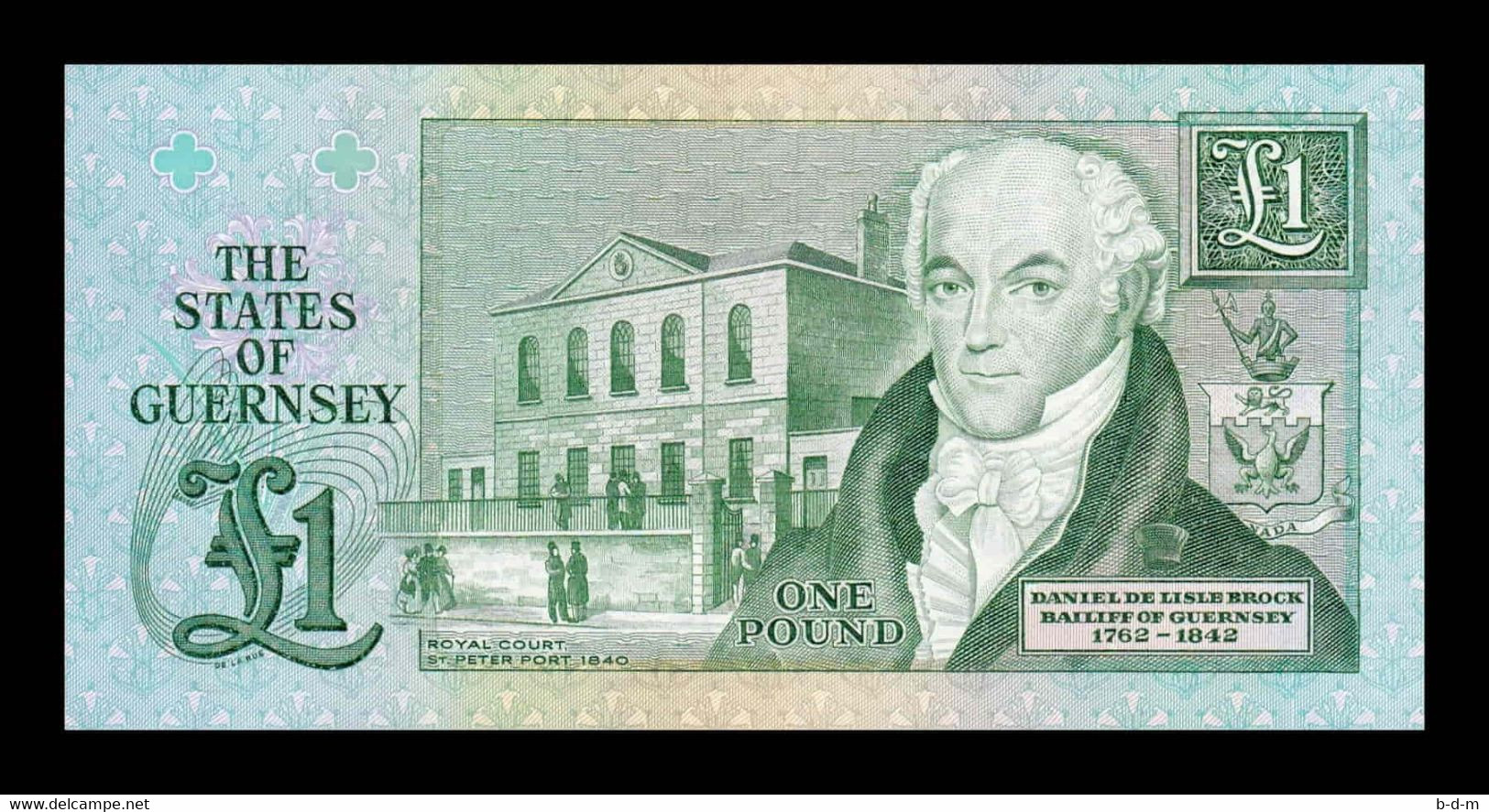 Guernsey 1 Pound 1980 Pick 48a Low Serial SC UNC - Guernsey