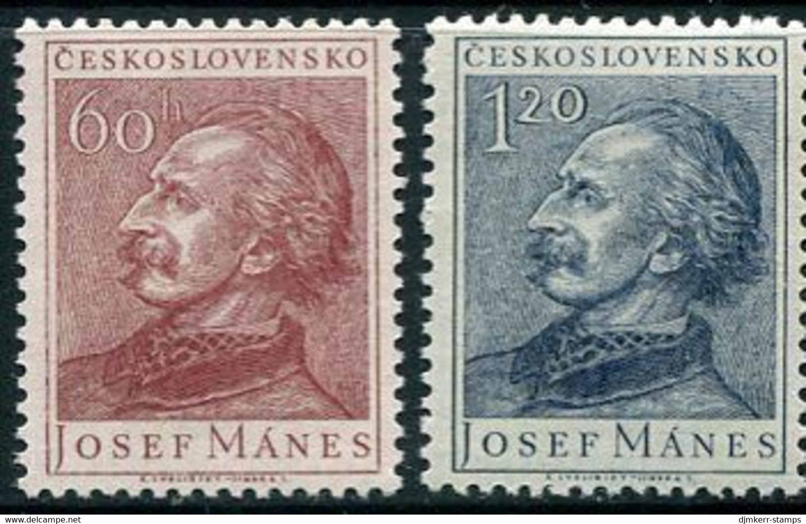 CZECHOSLOVAKIA 1953 Josef Manes MNH / **.  Michel 836-37 - Neufs