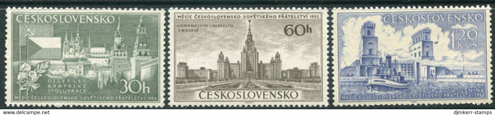 CZECHOSLOVAKIA 1953 Czech-Soviet Friendship MNH / **.  Michel 830-32 - Nuovi