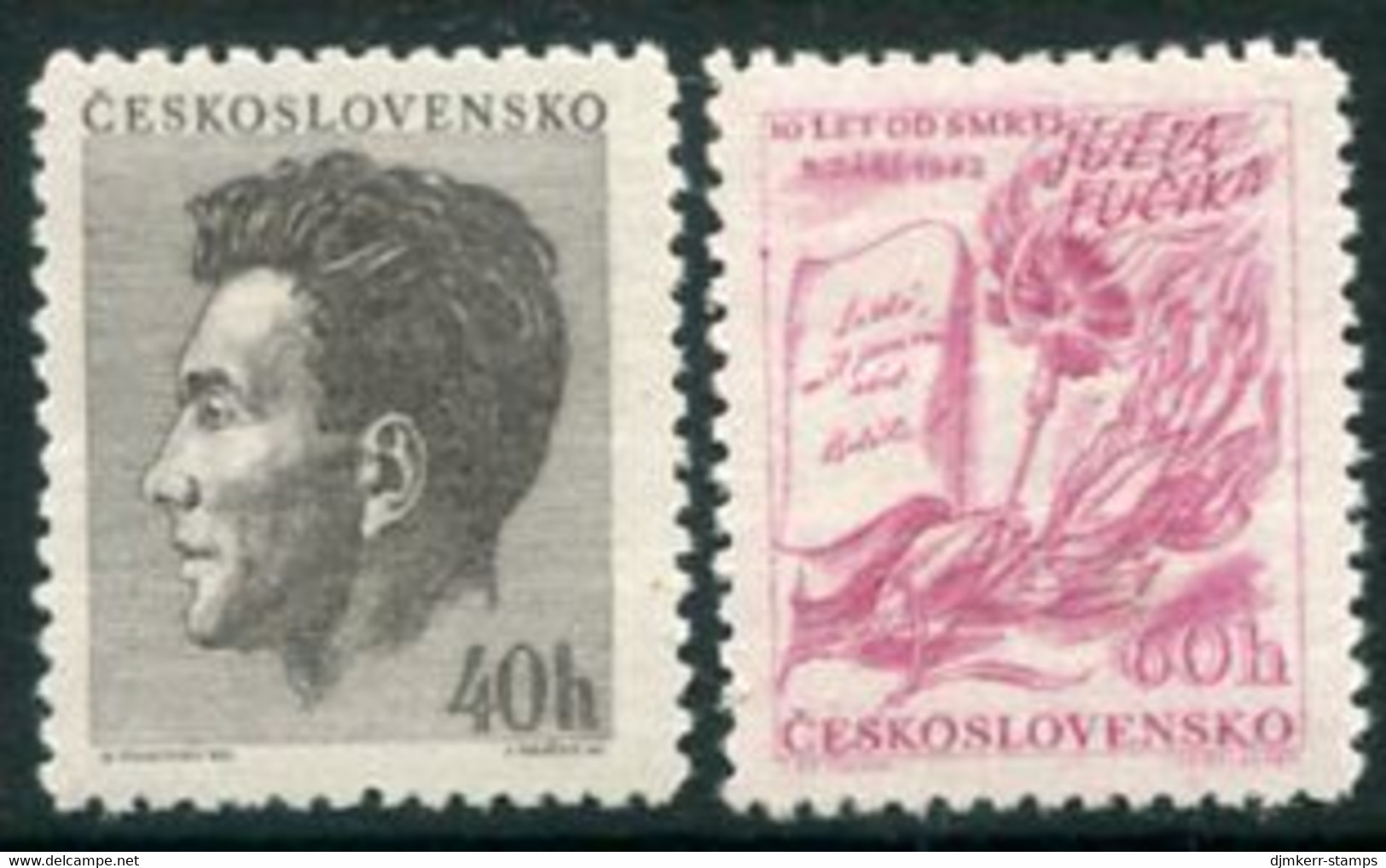 CZECHOSLOVAKIA 1953 Julius Fucik MNH / **.  Michel 819-20 - Unused Stamps