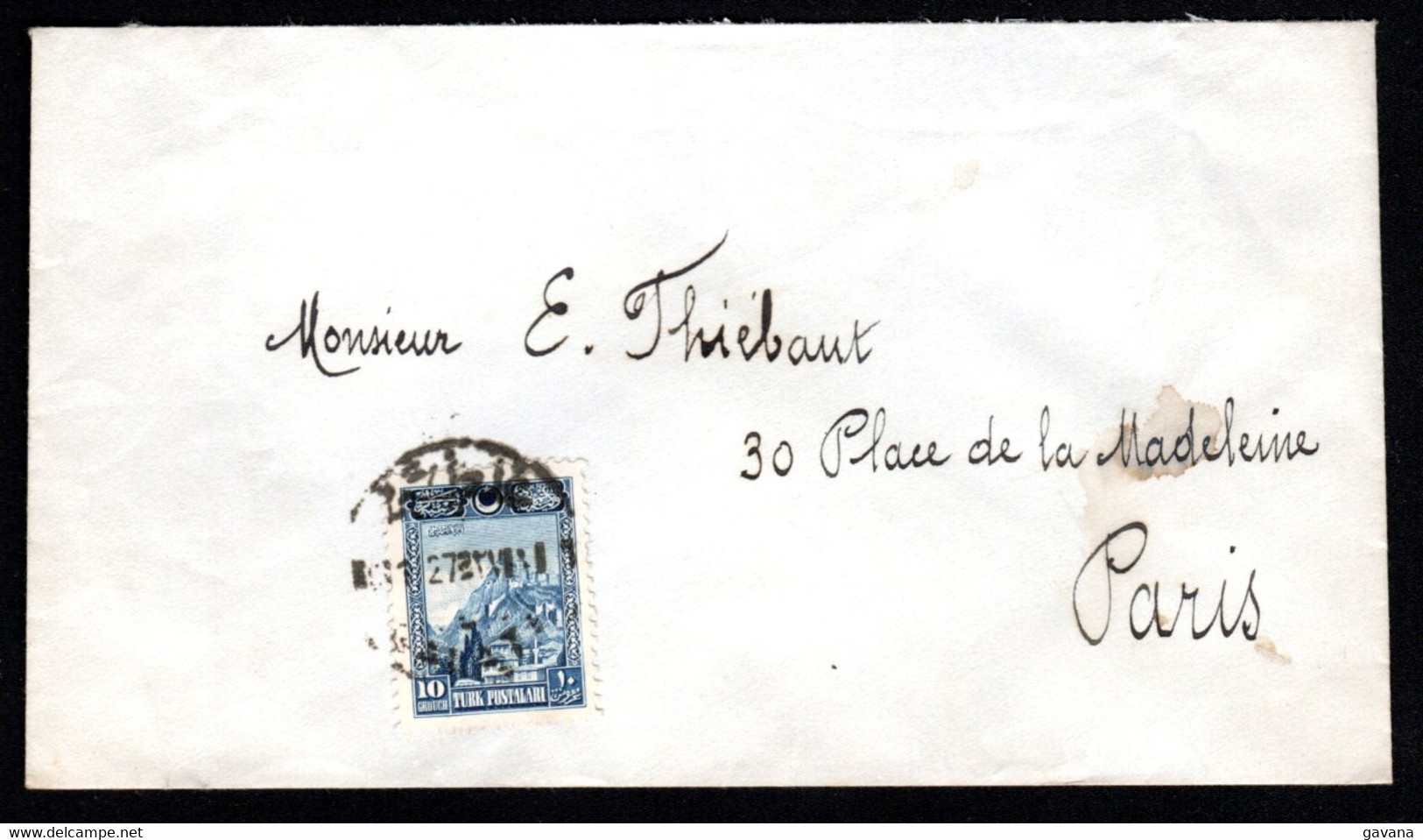 TURQUIE - Lettre 1927 Pour Paris - Briefe U. Dokumente