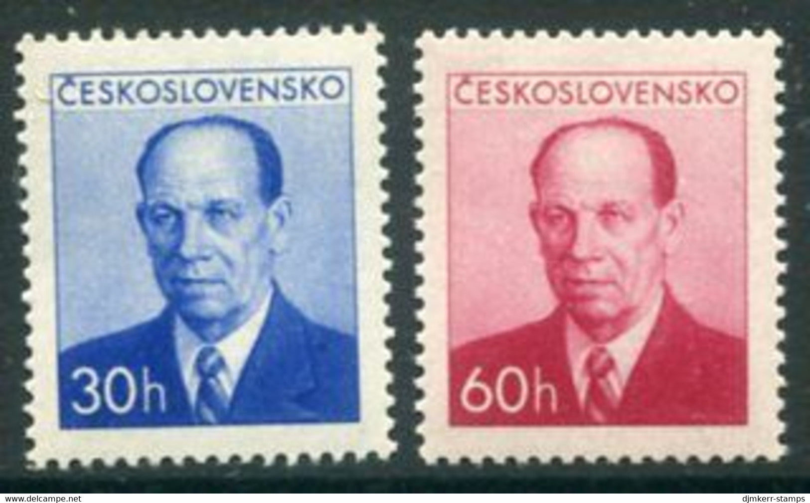 CZECHOSLOVAKIA 1953 Zapotocky Definitive  MNH / **.  Michel 814-15 - Unused Stamps