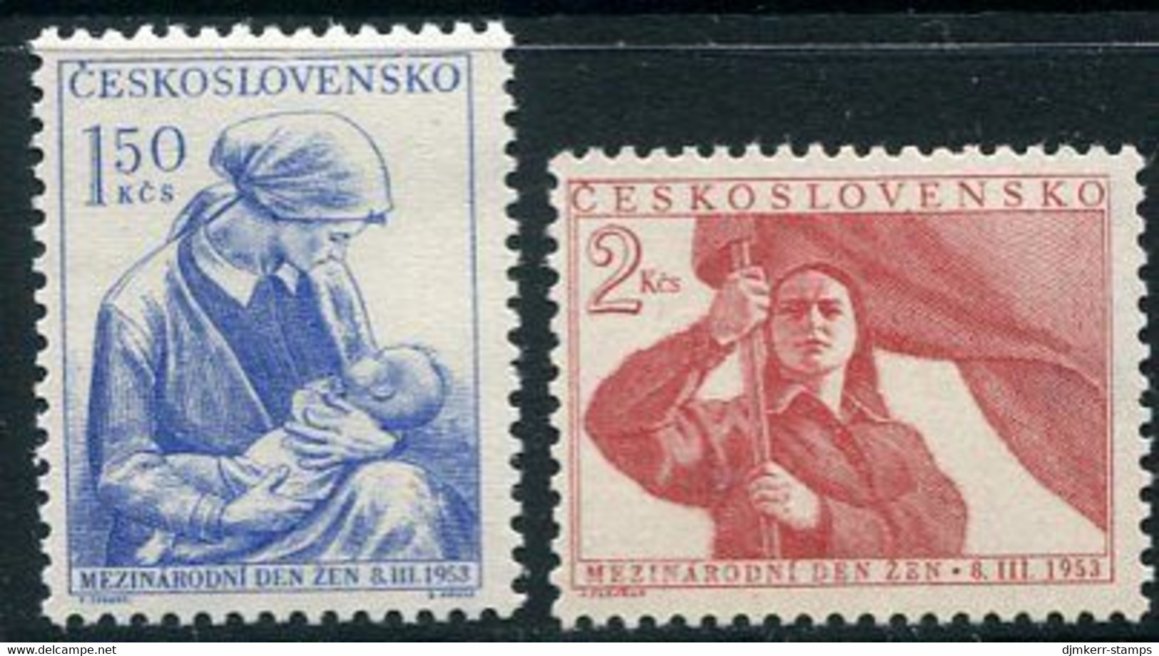 CZECHOSLOVAKIA 1953 Women's Day MNH / **.  Michel 790-91 - Nuovi