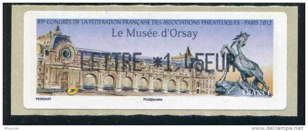 Lisa 1 De 2012 - "Lettre 1,45 €  - 85e Congrèsde La FFAP - Paris 2012 - LE MUSEE D'ORSAY" - 2010-... Geïllustreerde Frankeervignetten