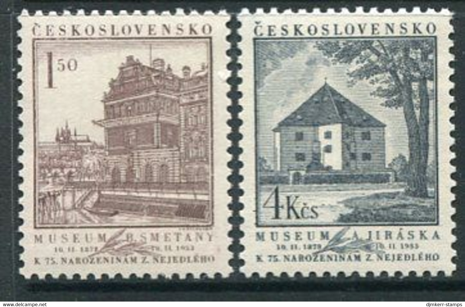 CZECHOSLOVAKIA 1953 Nejedly Birth Anniversary MNH / **.  Michel 778-79 - Unused Stamps
