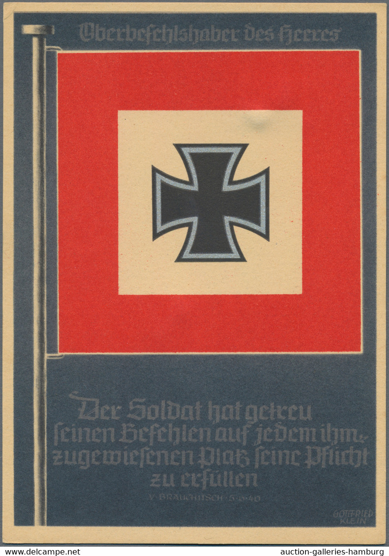 Ansichtskarten: Propaganda: DIE FAHNEN UND STANDARTEN DER DEUTSCHEN WEHRMACHT. Komplette farbige Ser